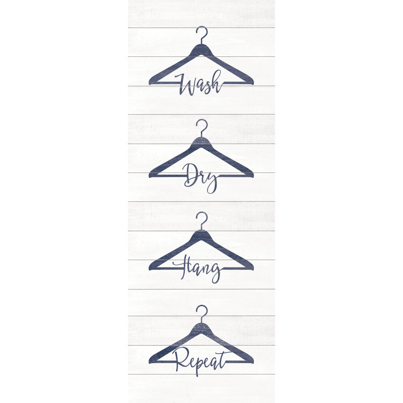 Wash Hang Dry Repeat - Painting Print, 76 cm H x 51 cm W , Black Floater Framed