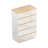 30 Inch Five Drawer Cabinet High Gloss White And Oak Two Tone P2 Particleboard
