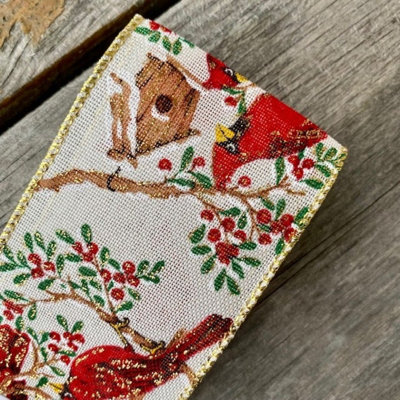 Ruban filaire 2,5 "Cardinals and Bird House