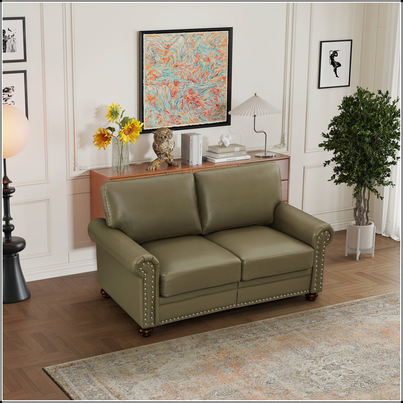 Fauteuil de salon avec causeuse gris en similicuir