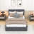 Markeon Queen Size 2 Drawers Upholstered Platform Bed with Twin XL Size Trundle-859263077
