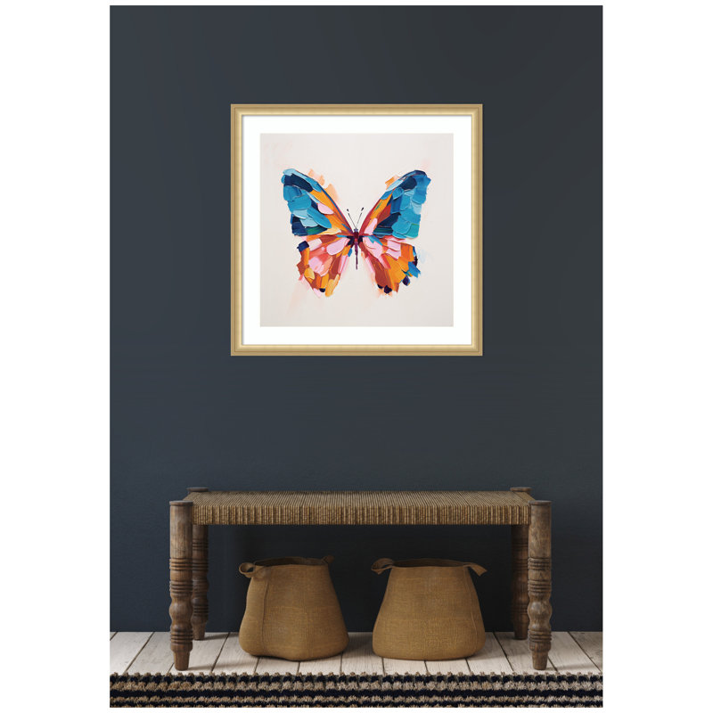 «Bold Colorful Brush Boho Butterfly» par The Creative Bunch Studio, reproduction d'art encadrée
