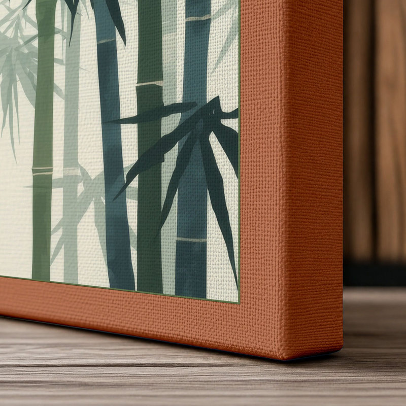 Bamboo Forest Japandi - Wrapped Canvas, 18x12 - 45.7 x 30.5 cm, Terracotta Border