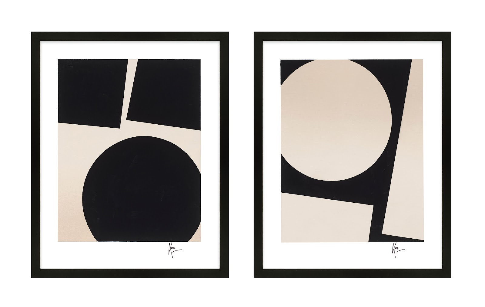 You and Me "You and Me" 2-Piece Print Set, Black, 38" H x 30" W x 1.25" D