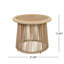 Tables de patio sans assemblage, dessus en bois d'acacia, tressage moderne en corde pour terrasse.-807162687