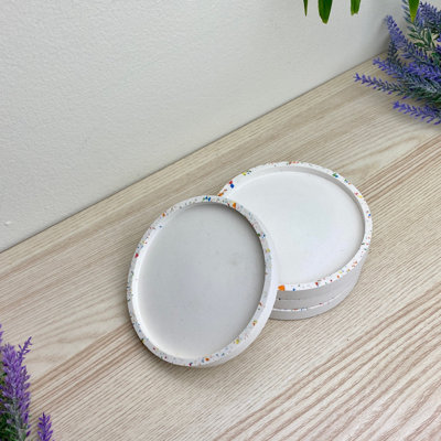 Stoneware Round 4 Piece Coaster Set