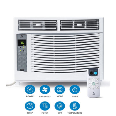 Climatiseur de fenêtre 6 000 BTU avec télécommande et contrôle WiFi