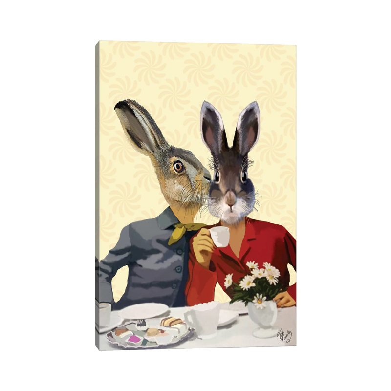 «Lady Gossiping» par Fab Funky, impression sur toile tendue, H 26 po x l 18 po x 1,5 po