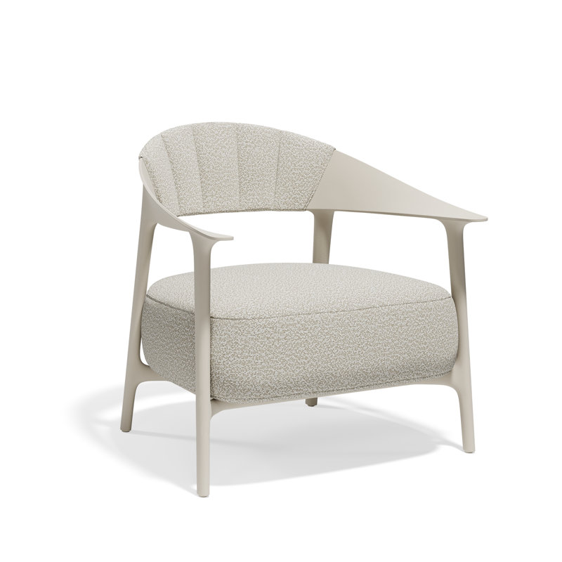 Fully Upholstered Africa Lounge Chair, Fisterra Ecru