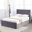 Ottoman Bed Gas Lift Storage 3ft Single and 1 Mattress Velvet Cushioned Bedroom-408853957