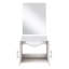 24 po L x P 22 po. Meuble-lavabo simple blanc brillant - comptoir en marbre et miroir à fermeture douce, espace de rangement spacieux et comptoir Scratch Stain 18, espace de rangement-1244115172