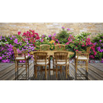 Clarisse 6 - Person Teak Wood Patio Dining Set with Round Table , Sunbrella® Cushions Included