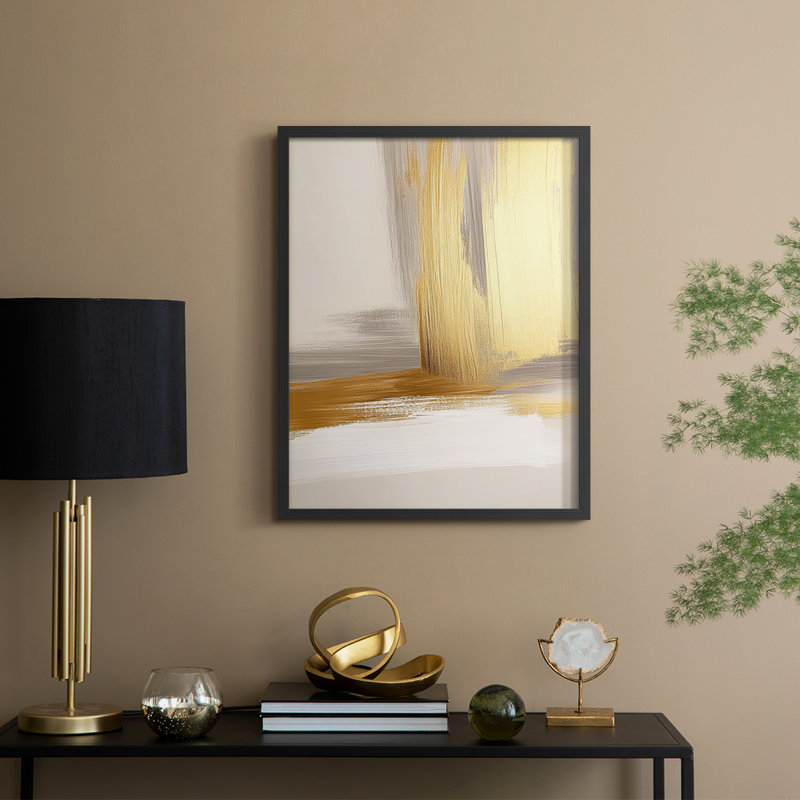 "Abstract", reproduction encadrée - prêt à accrocher - fabriquée aux États-Unis, H 10 po x l 8 po, Noir