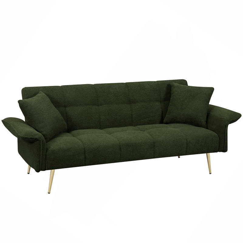 Futon-lit 70,1 po, canapé-lit double convertible, Vert