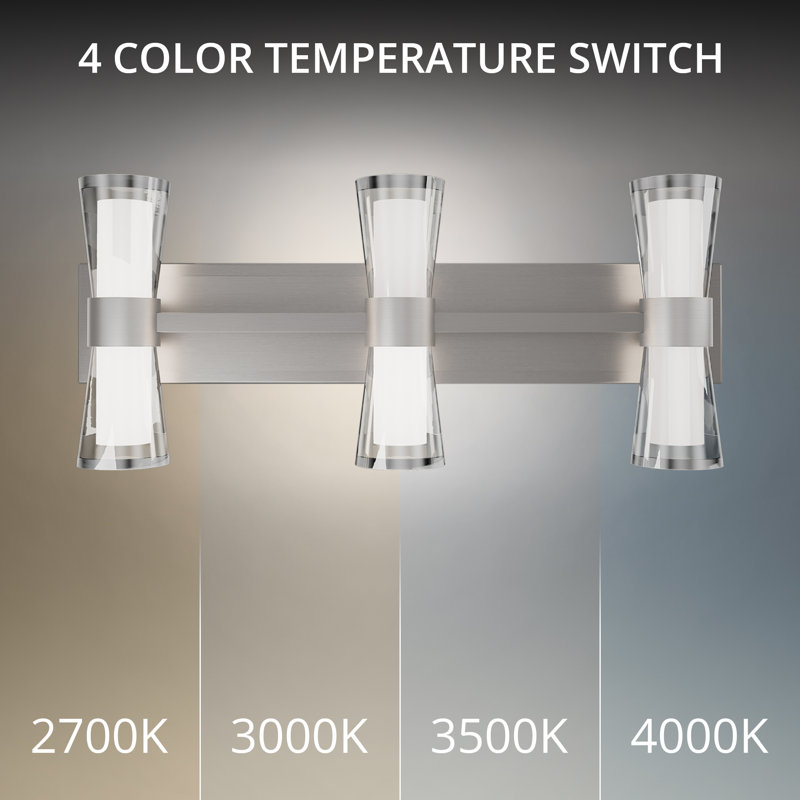 Hourglass 24" Dimmable LED Bath Vanity & Wall Light With Built In Color Temperature Switch from 2700K/3000K/3500K/4000K