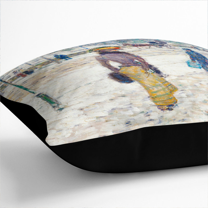 New York Street Square Throw Cushion, 40cm H x 40cm W x 15cm D, Black