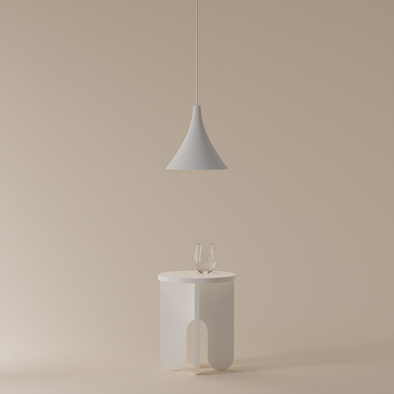 Gota Pendant Light, Snow, White, 20" H x 9.84" W x 9.84" D