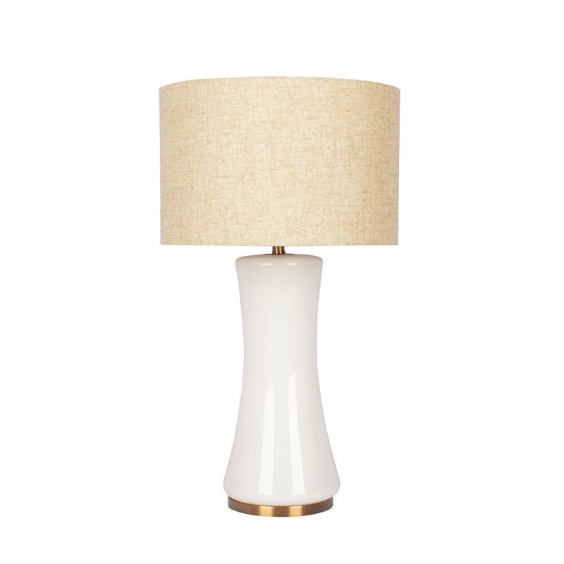 Lampe de table moderne Cascade avec abat-jour en verre blanc cassé Cascade