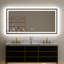 Grand miroir de meuble-lavabo à DEL de 36 po x 72 po à l'avant et à l'arrière, lumière réglable en continu, désembuage automatique avec mise en veille automatique, réglage de la mémoire, câblage à double installation, miroir de salle de bain simple à fixation sur barre simple-1726017967-1726017960