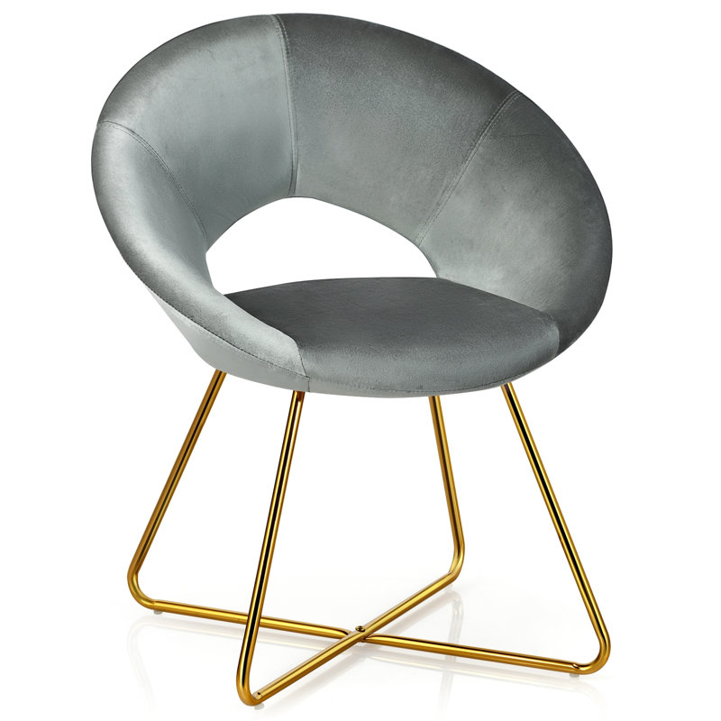 Woolhorpe Velvet Accent Chair, Gray Velvet