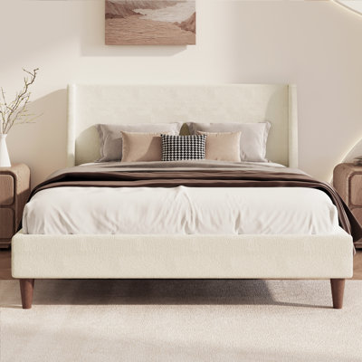 Lit plateforme tapissier sans sommier