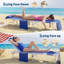 Ensemble de 2 fauteuils de bronzage avec trou pour le visage 3-en-1, chaise longue de plage 5 positions avec table d'appoint, capacité de 330 lb - bleu