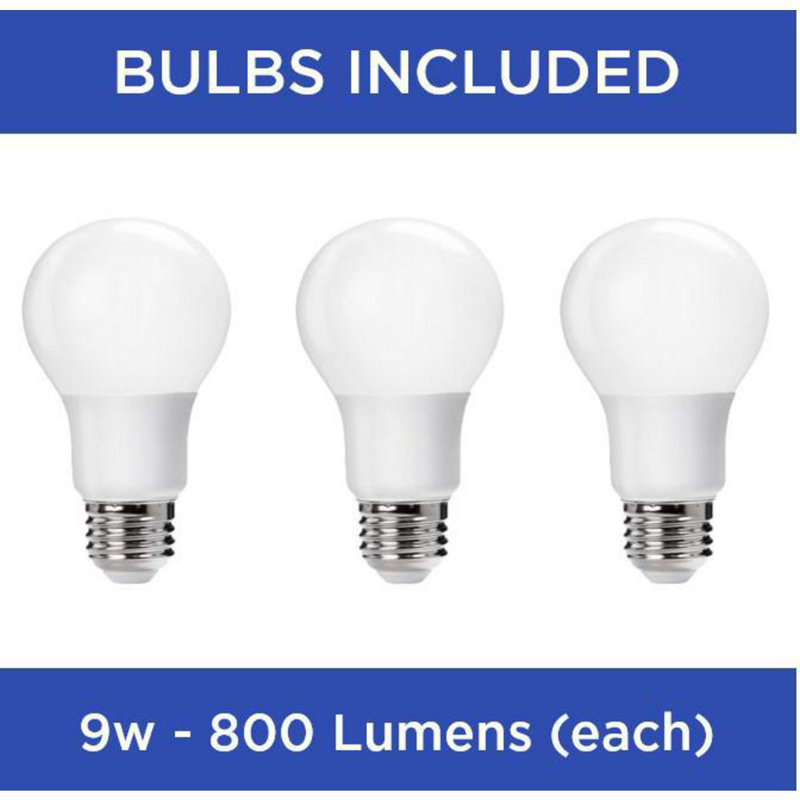 Brushed Nickel 15'' LED Fan Light Kit with Alabaster Glass Shades