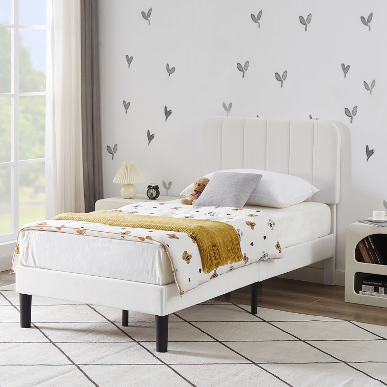 Auxter Upholstered Platform Bed Frame with Adjustable Headboard No Box Spring Needed