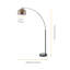 Perlis 68" Arc Floor Lamp with Bell Metal Shade and Solid Marble Base – Antique Brass Shade / Black Marble Base-1656400007
