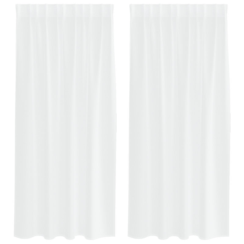 Suzzy Semi Sheer Curtain Pair, 175cm Width x 140cm Drop, White
