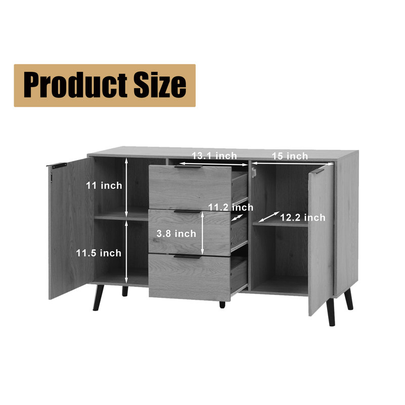 Buffet décoratif Brenika, Naturel