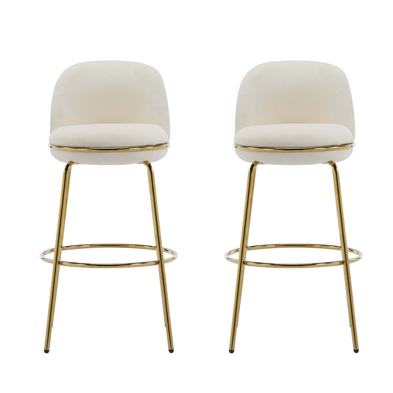 Ensemble de 2 tabourets de bar Rio Claro, Beige