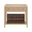 1 - Drawer Nightstand with Wicker Basket-516472860