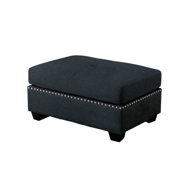 34.6" W Transitional Ottoman, Dark Gray