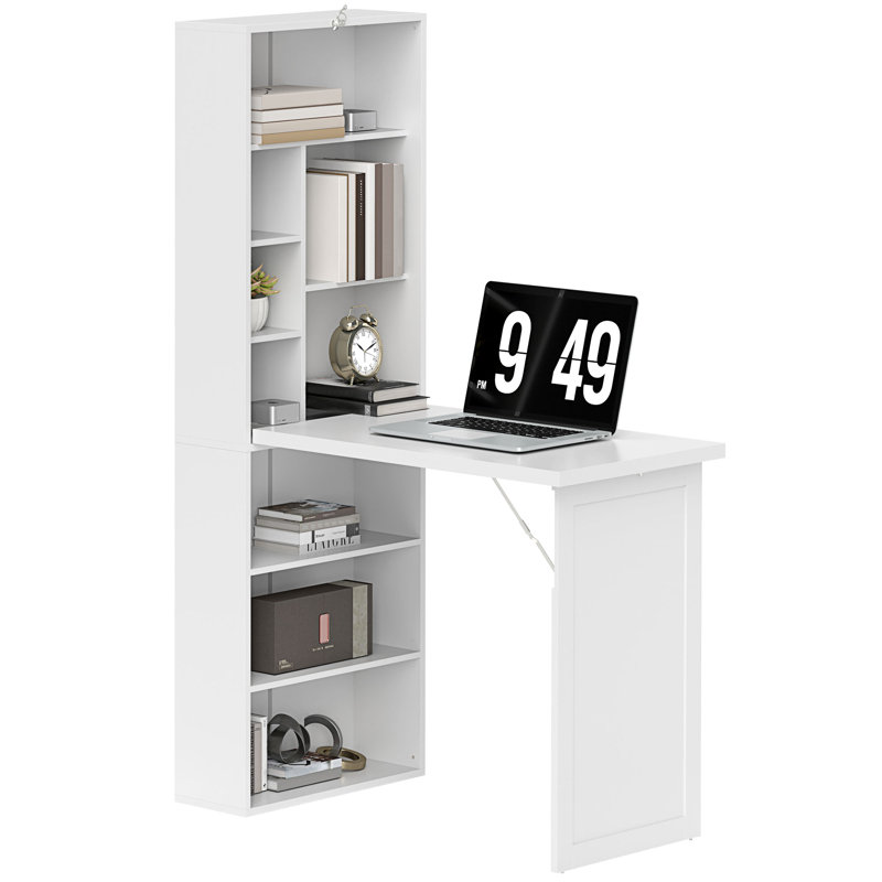 Shonteria 98Cm W Rectangle Writing Desk with Hutch, White