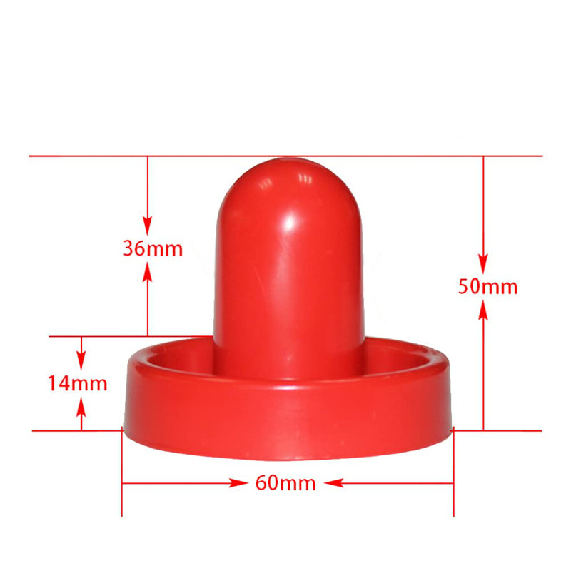 Ensemble de poussettes et de rondelles de hockey pneumatique, accessoires de remplacement pour mini-pagaies de 60 mm avec poignées de but - rouge tel qu'illustré