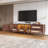 Modern TV Stand With App-Controlled LED Lights, Rattan Design, And Smart Storage For Tvs Up To 80 Inches