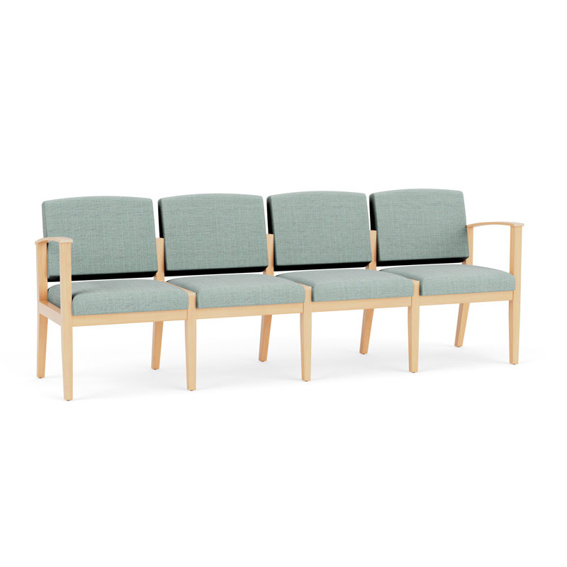 Table de bout en bois Amherst, Naturel, Chambray écume de mer