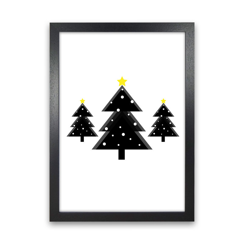 Christmas Trees - Single Picture Frame Print, Black Framed, 46cm H x 34cm W x 3cm D