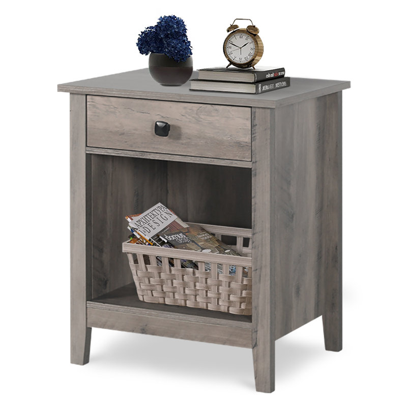 Ensemble de 2 tables de chevet grises, Gris