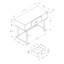 Bureau d'ordinateur, bureau personnel, ordinateur portable, tiroirs de rangement, L 42 po, travail, métal stratifié blanc brillant, contemporain, moderne-125902890