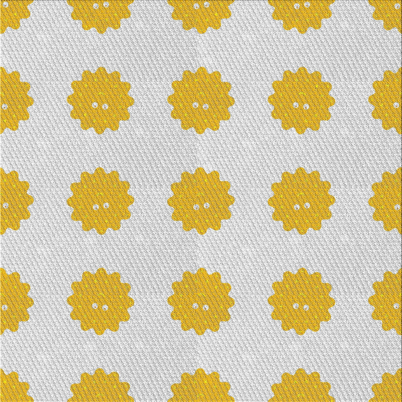 Tapis jaune à motif floral Daryl, Carré de 6 pi
