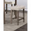 Transitional 5Pc Counter Height Dining Set Gray Counter HT. Table And 4X Stools Linen-Like Beige Cushion Seat Dining Room