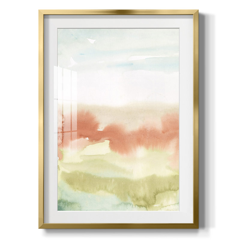 Blush Sunrise I - impression encadrée, H 25,5 po x l 17,5 po, Doré