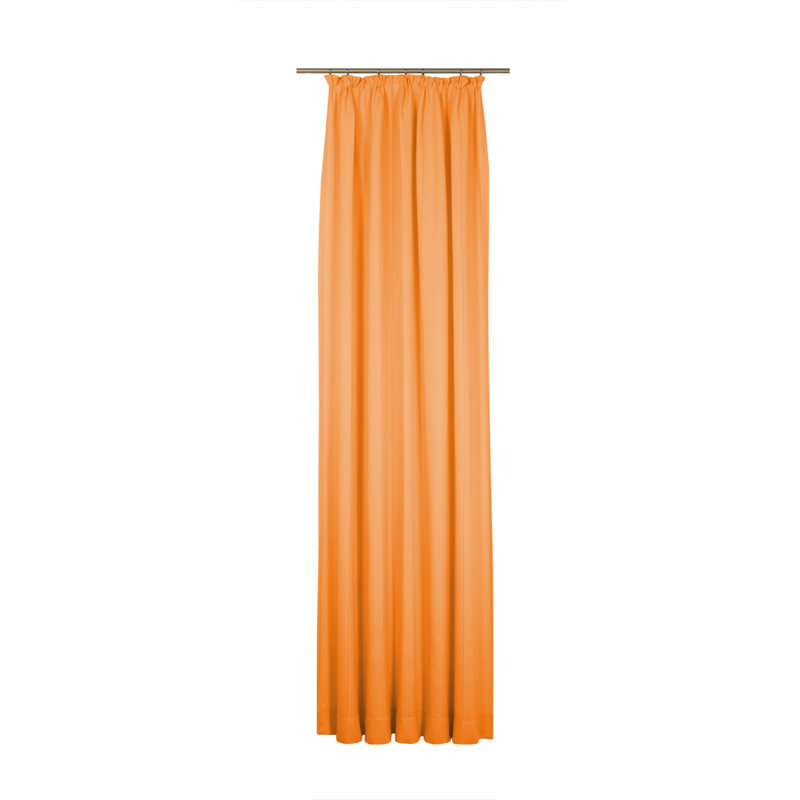 Pearce Synthetic Room Pencil Pleat Curtain, single Panel, opaque, 132cm Width x 255cm Drop, Orange