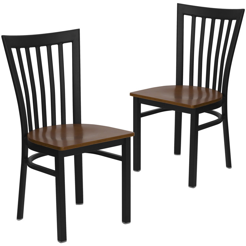Jophy School House Back Metal Restaurant Chair, Cherry