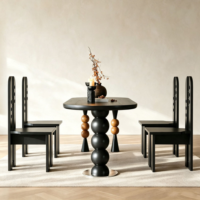 Table en bois de frêne rétro français, 5, 29.5" H x 70.9" W x 31.5" D