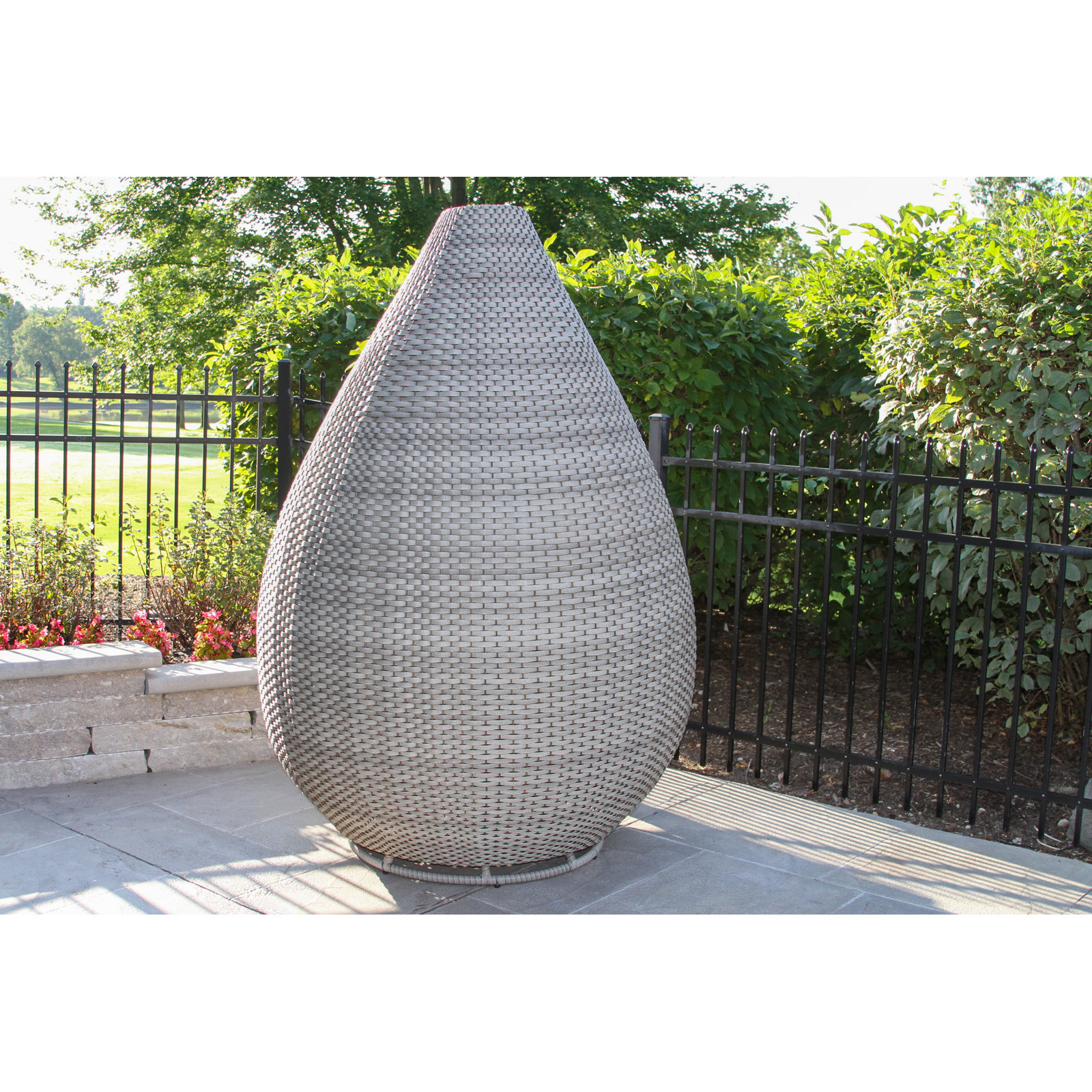 Grey Wicker Outdoor Egg Chair