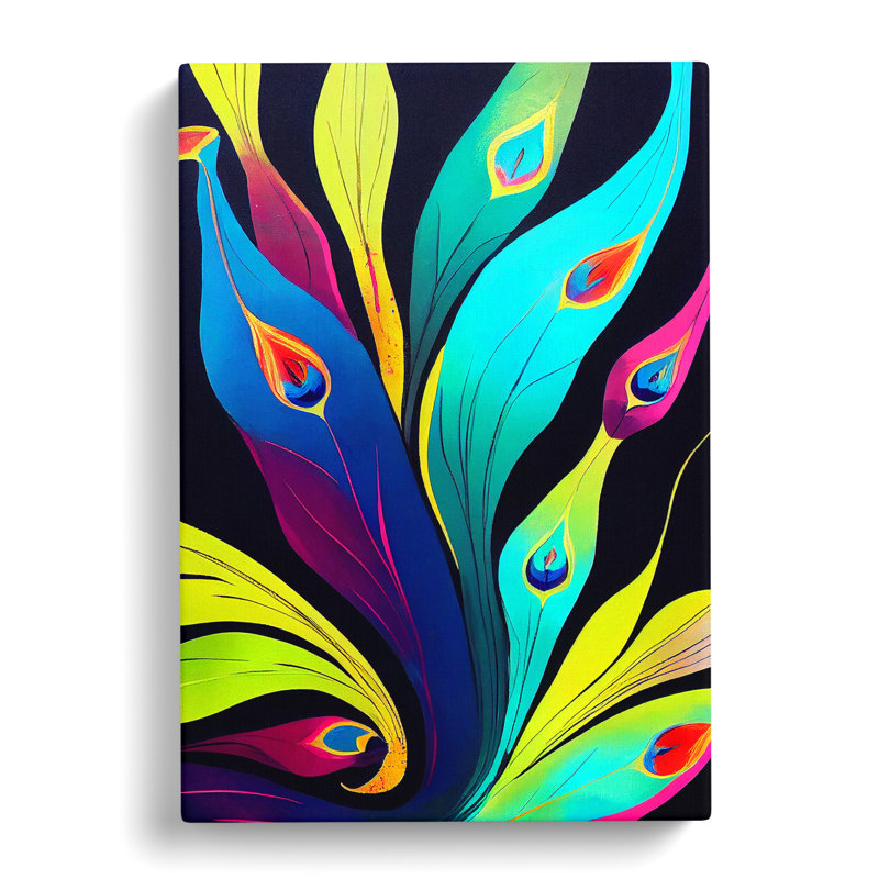 XC1022-4586X The Peacock Feathers Abstract - Wrapped Canvas Print, 50cm H x 35cm W x 3cm D