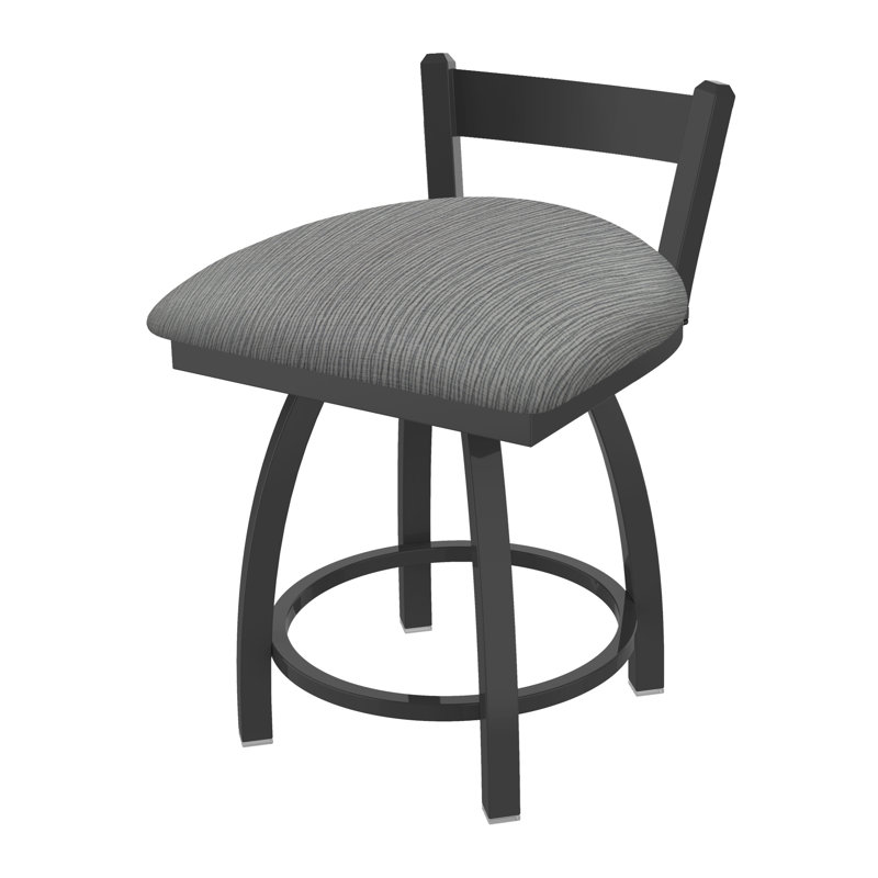Tabouret de coiffeuse en métal Catalina, Étain, Tissu-graphique alpin